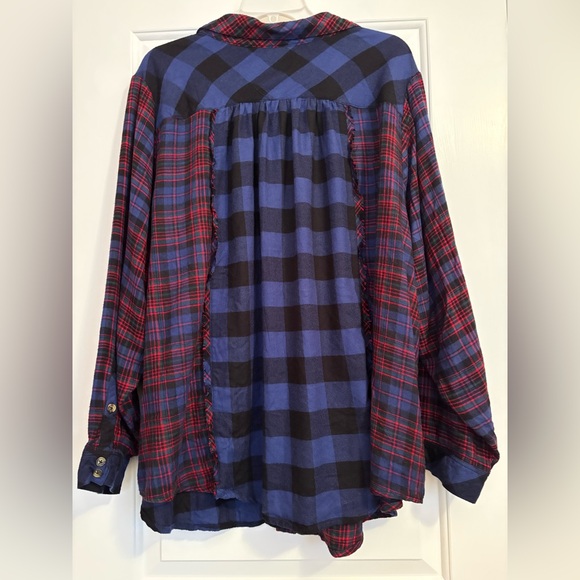 Torrid Red and Blue Plaid Button Down Shirt - Picture 10 of 10